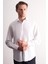 Beyaz Yarım Italyan Yaka Kendinden Desenli Uzun Kol Premium Slim Fit %100 Pamuk Gömlek 1004255192 3