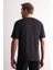 Siyah Bisiklet Yaka Kısa Kol Slim Fit Pamuklu Basic Tişört 1011255106 5