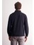 Lacivert Uzun Kol Hakim Yaka Düz Pamuklu Comfort Fit Sweatshirt 1013255151 5