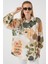 Kadın Desenli Overize Gömlek Tunik 5971 - Çağla 4