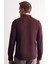 Bordo Uzun Kol Düğmeli Yaka Kendinden Desenli Pamuklu Slim Fit Gömlek 1004255267 5