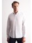 Beyaz Yarım Italyan Yaka Uzun Kol Premium Slim Fit Pamuklu Gömlek 1004255198 1
