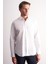 Beyaz Yarım Italyan Yaka Uzun Kol Premium Slim Fit Pamuklu Gömlek 1004255198 3