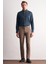Koyu Vizon Yan Cep Düz Paça Slim Fit Chino Casual Pantolon 1003255158 2