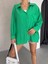 Sptrns Ağaç Kabuğu Oversize Arkası Pileli Gömlek Yeşil (Beden: Standart) 2
