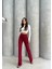 Sptrns Önü Cumalı Ithal Krep Pantolon Bordo (Beden: M) 5