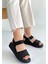 Sptrns Jake Siyah Hasır Cilt Sandalet (Numara: 36) 2
