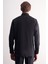 Siyah Yarım Italyan Yaka Uzun Kol Premium Slim Fit Pamuklu Gömlek 1004255198 5