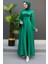 Nazlı Tesettür Elbise Koyu Yeşil 4
