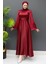 Nazlı Tesettür Elbise Bordo 2