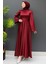 Nazlı Tesettür Elbise Bordo 4