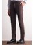 Koyu Kahverengi Yan Cep Düz Paça Pamuklu Slim Fit Chino Casual Pantolon 1003255165 3