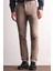 - Koyu Bej Yan Cep Düz Paça Pamuklu Slim Fit Chino Casual Pantolon 1003255165 1