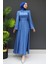 Nazlı Tesettür Elbise Mavi 3