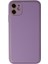 Iphone 12 Kılıf Coco Deri Silikon Kapak - Lila 1