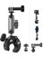 Motosiklet Gidonu Bisiklet Montaj Kelepçeleri Için Hero 13 12 11 10 9 Djı Osmo Action 5 Pro 4 3,360° Çift Top Başlı Kelepçe Tutucu 1/4-20 mm Kamera ve Telefon Için Adaptör 1