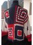 Handmade Kırmızı Lacivert Beyaz Salaş Koton Örgü Cardigan-El Örgüsü Motifli Salaş Kısa Hırka 6