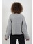 Gri Aksesuar Detaylı Yün Karışımlı Triko Kazak 4