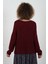 Bordo Kayık Yaka Basic Triko Kazak 5