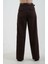 Kahve Kemerli Cep Kapaklı Yüksek Bel Pantolon 4