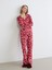 Yeni Sezon Gömlek Yaka Yılbaşı Temalı Kadın Pijama Takımı 1