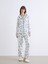 Yeni Sezon Gömlek Yaka Yılbaşı Temalı Kadın Pijama Takımı 2