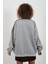 Gri Melanj Aplike Nakışlı Oversize Sweatshirt 5