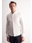 Ekru Uzun Kol Düğmeli Yaka Kendinden Desenli Pamuklu Slim Fit Gömlek 1004255267 3