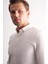 Ekru Uzun Kol Düğmeli Yaka Kendinden Desenli Pamuklu Slim Fit Gömlek 1004255267 4