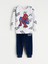Yeni Sezon Bisiklet Yaka Spider-Man Nakışlı Kadife Erkek Çocuk Pijama Takımı 1