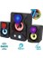E-1307 2+1 Rgb LED Bluetooth Hoparlör USB Speaker Fm Radio Kart Okuyucu 2