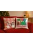 Yılbaşı Temalı 2li Kadife Kırlent Kılıfı 43X43 cm Nakış Görünümlü Set Dijital Baskılı 2