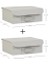 Textile 2'li Gri Kapaklı Kutu Set 30 x 23 x 11 cm 3
