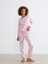 Yeni Sezon Bisiklet Yaka Barbie Baskılı Kadın Pijama Takımı 2