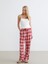 Yeni Sezon Beli Lastikli Ekose Kadın Pijama Altı 1