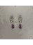 Retro Tarz Mor Zirkon Kolye, Yüksek Seviye A Tılı Tasarım, Zarif ve Lüks Gece Yemeği Kolye-Küpeler Takımı (Yurt Dışından) 3