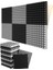 12 Paket Kendinden Yapışkan Ses Geçirmez Köpük Panelleri 2X12X12 Inç Piramit Tasarım Akustik Köpük, Ev Stüdyosu, Siyah + Gri (Yurt Dışından) 1