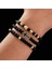 Hafif Lüks, Yüksek Ka, Koyu Renkli Paslanmaz Çelik Haçlı Boncuklu Bileklik 4 Parça Set (Yurt Dışından) 1