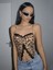 Kadın Leopar Desenli Crop Önden Dantel Detaylı 5095 1