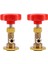 2x R134A Can Canıster Onader Onader Tap Tapper M14/1/4 Inç Sae Klima Soğutucu Valf Kırmızı + Altın Tapa (Yurt Dışından) 1
