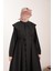 Yakalı Elbise Ferace - Siyah 3