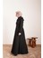 Yakalı Elbise Ferace - Siyah 4