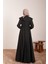 Yakalı Elbise Ferace - Siyah 5