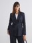 Yeni Sezon Çizgili Beli Kuşaklı Kadın Blazer Ceket 1