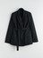 Yeni Sezon Çizgili Beli Kuşaklı Kadın Blazer Ceket 5