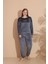 Estiva 25393 Uzun Kol Battal Kadife Pijama Takımı 1