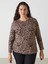 Yeni Sezon Bisiklet Yaka Leopar Desenli Kadın Tişört 2
