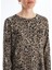 Yeni Sezon Bisiklet Yaka Leopar Desenli Kadın Tişört 4