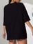 20/1 Penye Compack Classical Baskılı Siyah Oversize Tişort - Siyah 4