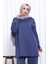 İndigo Biyeli Tunik Pantolonlu Modal Takım 3
